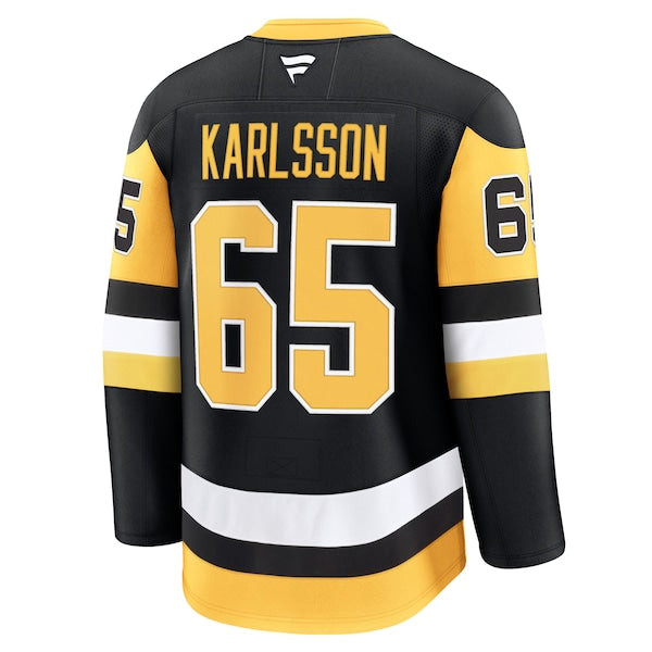 Erik Karlsson Pittsburgh Penguins Home Premium Jersey - Black - Image 4