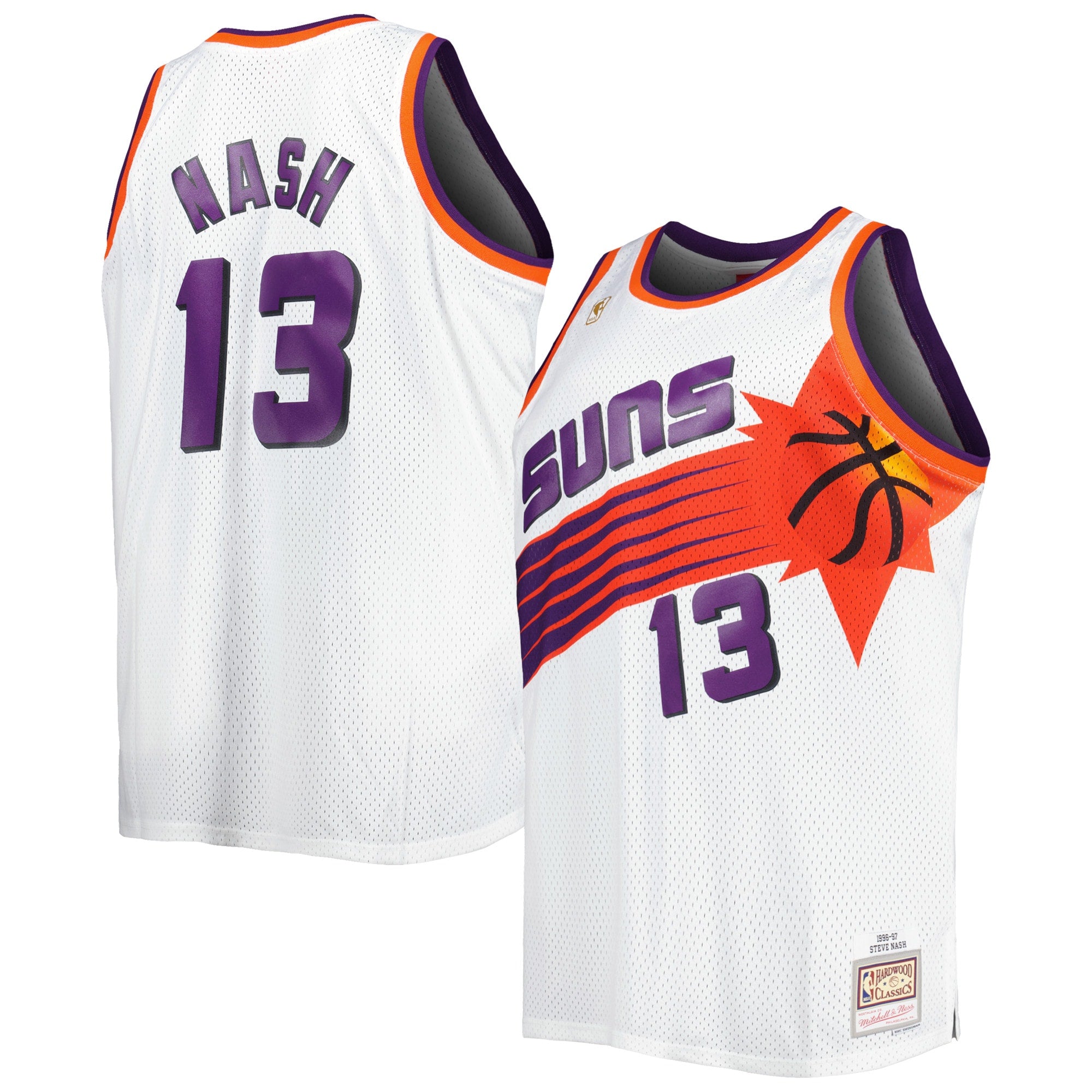 Steve Nash Phoenix Suns 1996/97 Big & Tall Hardwood Classics Swingman Jersey - Black/White - Image 5