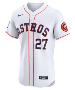 Alternative view of Jose Altuve Houston Astros Nike Home Elite Sponsor Patch Player Jersey - White
