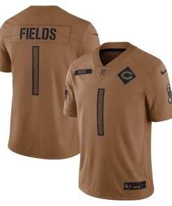 Justin Fields Chicago Bears Nike 2023 Salute To Service Limited Jersey - Brown