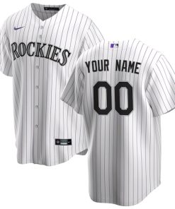 Colorado Rockies Nike Home Replica Custom Jersey - White
