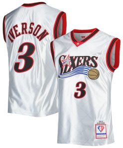 Allen Iverson Philadelphia 76ers 2000/01 Hardwood Classics 75th Anniversary Swingman Jersey - Platinum
