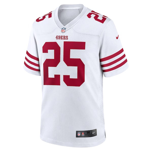 Elijah Mitchell San Francisco 49ers Nike Player Game Jersey - White/Scarlet - Image 3