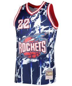 Alternative view of Clyde Drexler Houston Rockets 1996/97 Hardwood Classics Marble Swingman Jersey - Navy