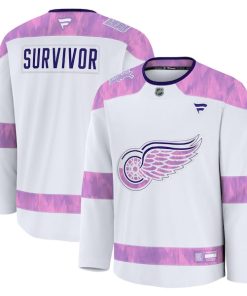 Detroit Red Wings  Hockey Fights Cancer Practice Jersey - White