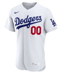 Alternative view of Los Angeles Dodgers Nike Home Authentic Custom Jersey - White