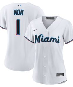 Miami Marlins Nike Women's #1 Mom Home Replica Jersey - White