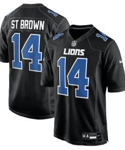 Amon-Ra St. Brown Detroit Lions Nike Carbon Fashion Jersey - Carbon Black