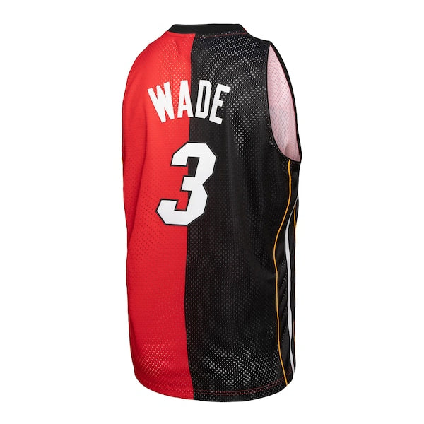 Dwyane Wade Miami Heat Big & Tall Hardwood Classics 2005/06 Split Swingman Jersey - Black/Red - Image 3