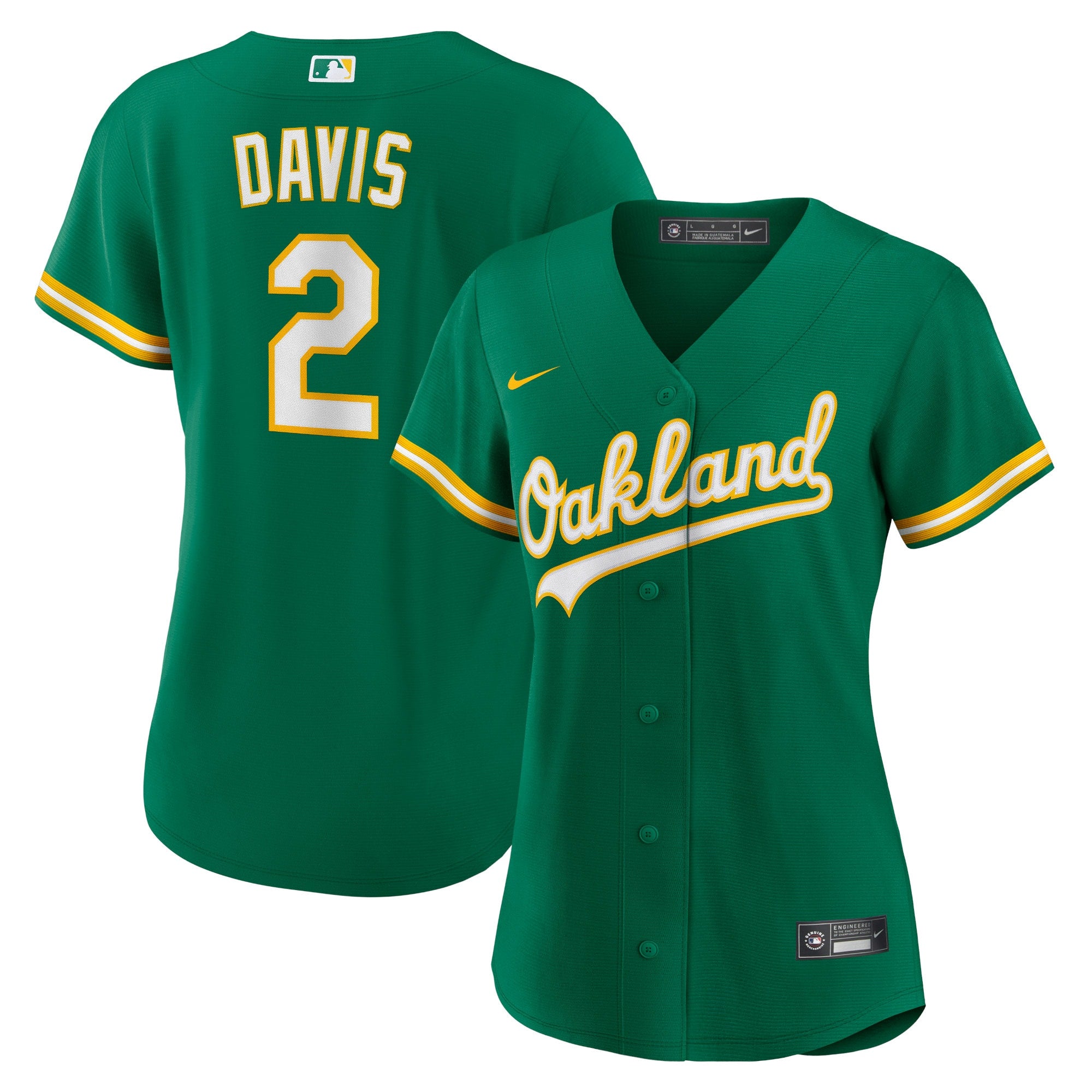 Khris Davis Oakland Athletics Nike Women's Home Replica Player Jersey - White/Green - Image 6