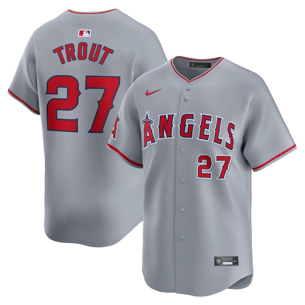 Mike Trout Los Angeles Angels Nike Away Limited Player Jersey - Gray/White - Image 2