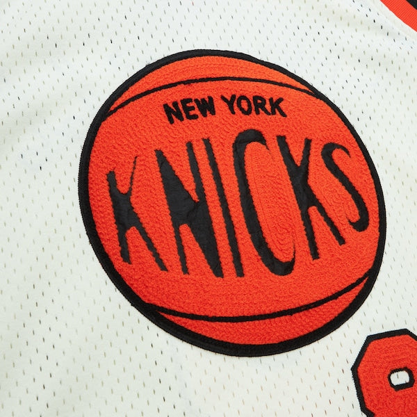 Latrell Sprewell New York Knicks Chainstitch Swingman Jersey - Cream - Image 4