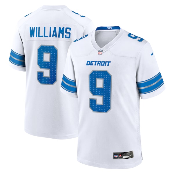 Jameson Williams Detroit Lions Nike White Game Jersey - White/Blue - Image 4
