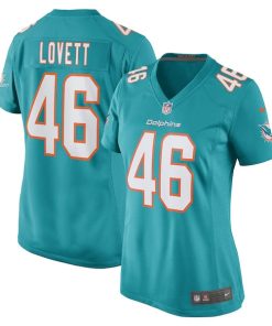 John Lovett Miami Dolphins Nike Women's Game Player Jersey - Aqua