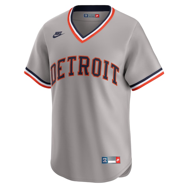 Detroit Tigers Nike Throwback Cooperstown Collection Limited Jersey - Gray - Image 2