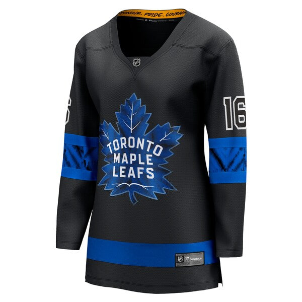 Mitchell Marner Toronto Maple Leafs Women's Alternate Premier Breakaway Reversible Player Jersey - Black/Blue - Image 4