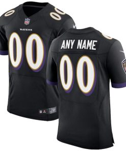 Baltimore Ravens Nike Speed Machine Elite Custom Jersey - Black