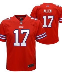 Alternative view of Josh Allen Buffalo Bills Nike Youth Game Jersey - Red/Royal/White
