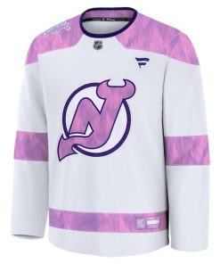 Alternative view of New Jersey Devils  Hockey Fights Cancer Practice Jersey - White