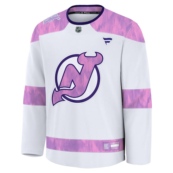 New Jersey Devils Hockey Fights Cancer Practice Jersey - White - Image 2