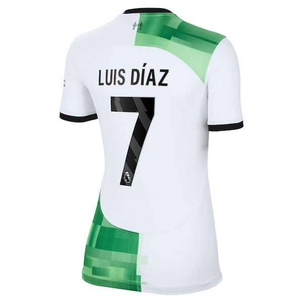 Luis Diaz Liverpool Nike Women's 2023/24 Away Replica Player Jersey - White - Image 3