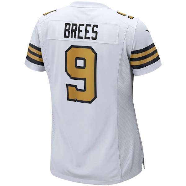 Drew Brees New Orleans Saints Nike Women's Alternate Game Jersey - White/Black - Image 4
