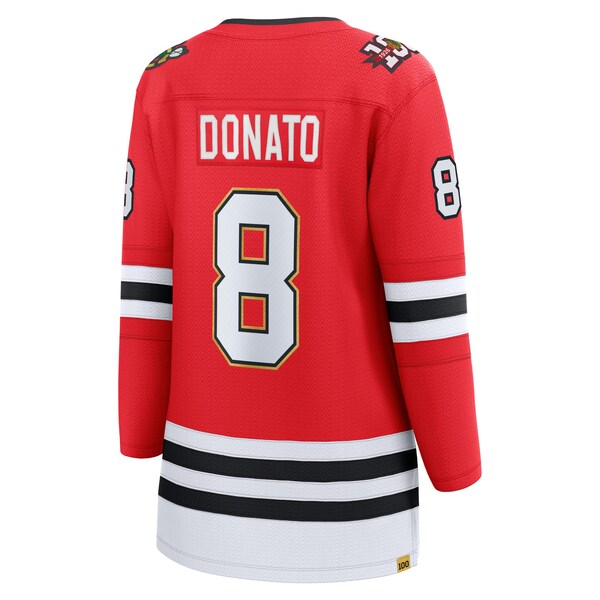 Ryan Donato Chicago Blackhawks Women's Centennial Breakaway Player Jersey - Red - Image 3