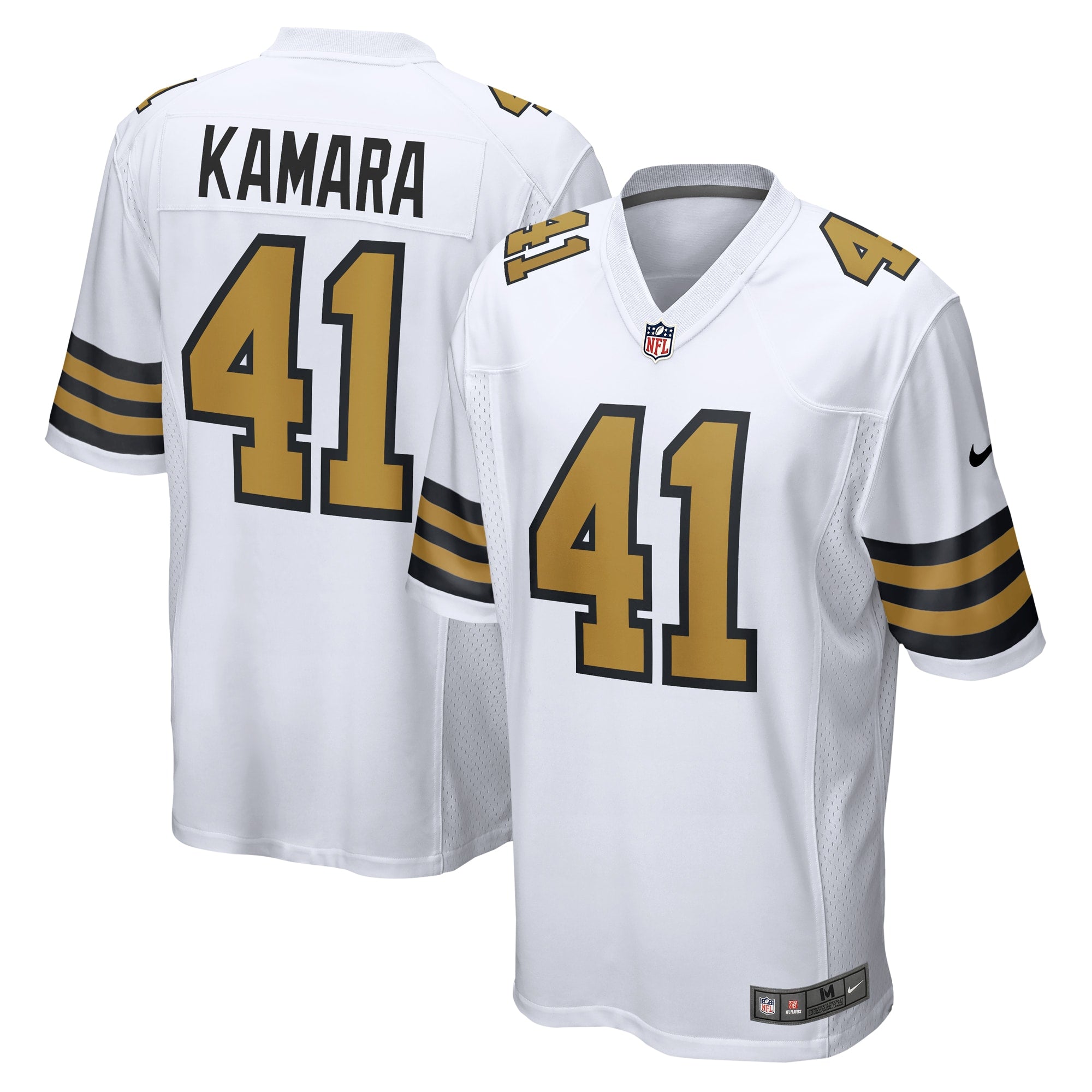 Alvin Kamara New Orleans Saints Nike Gameday Golds Alternate Game Player Jersey - Gold/Black/White - Image 8