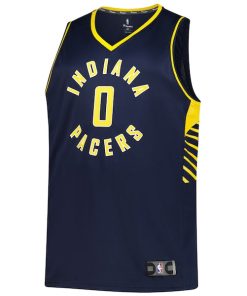 Alternative view of Tyrese Haliburton Indiana Pacers  Big & Tall Fast Break Jersey - Icon Edition - Navy