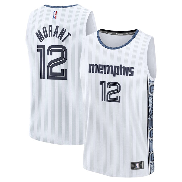Ja Morant Memphis Grizzlies Youth 2025/26 City Edition Fast Break Jersey - White