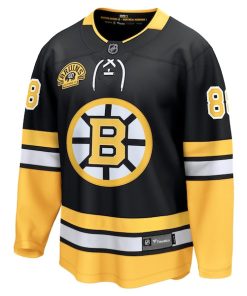 Alternative view of David Pastrnak Boston Bruins  100th Anniversary Premier Breakaway Player Jersey - Black