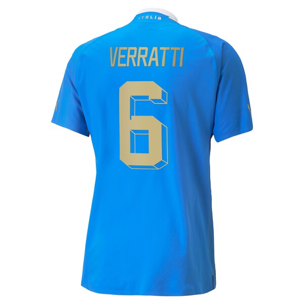 Marco Verratti Italy National Team Puma 2022/23 Home Authentic Player Jersey - Blue - Image 3