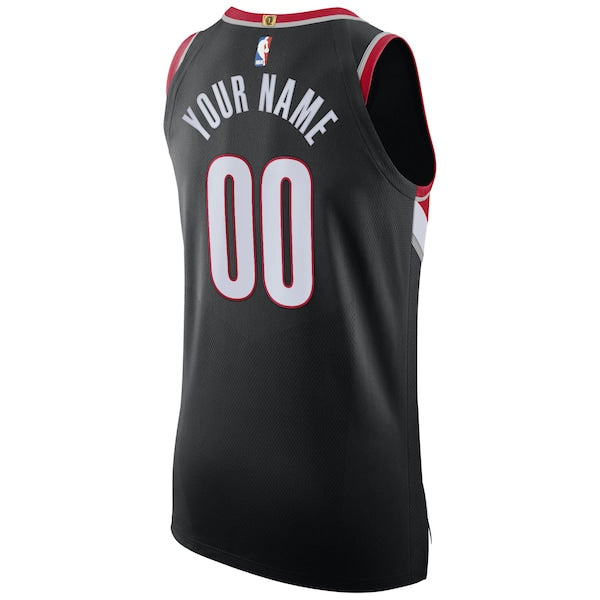 Portland Trail Blazers Nike 2020/21 Authentic Custom Jersey Black - Icon Edition - Image 3