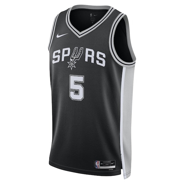 Stephon Castle San Antonio Spurs Nike Unisex Swingman Jersey - Icon Edition - Black - Image 2