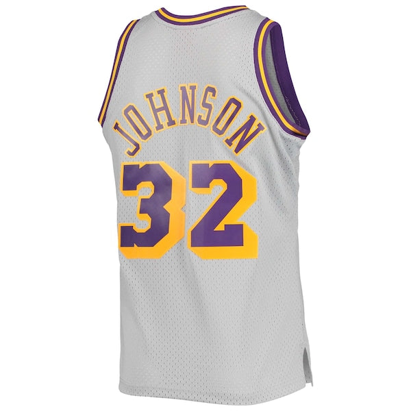 Magic Johnson Los Angeles Lakers 1984-85 Hardwood Classics Reload 2.0 Throwback Swingman Jersey - Gray - Image 3