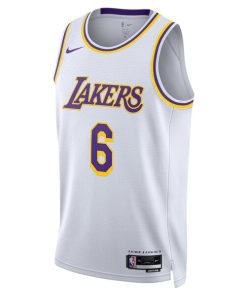 Alternative view of LeBron James Los Angeles Lakers Nike Unisex Swingman Jersey - Association Edition - White