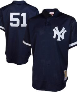 Bernie Williams New York Yankees Cooperstown Mesh Batting Practice Jersey - Navy