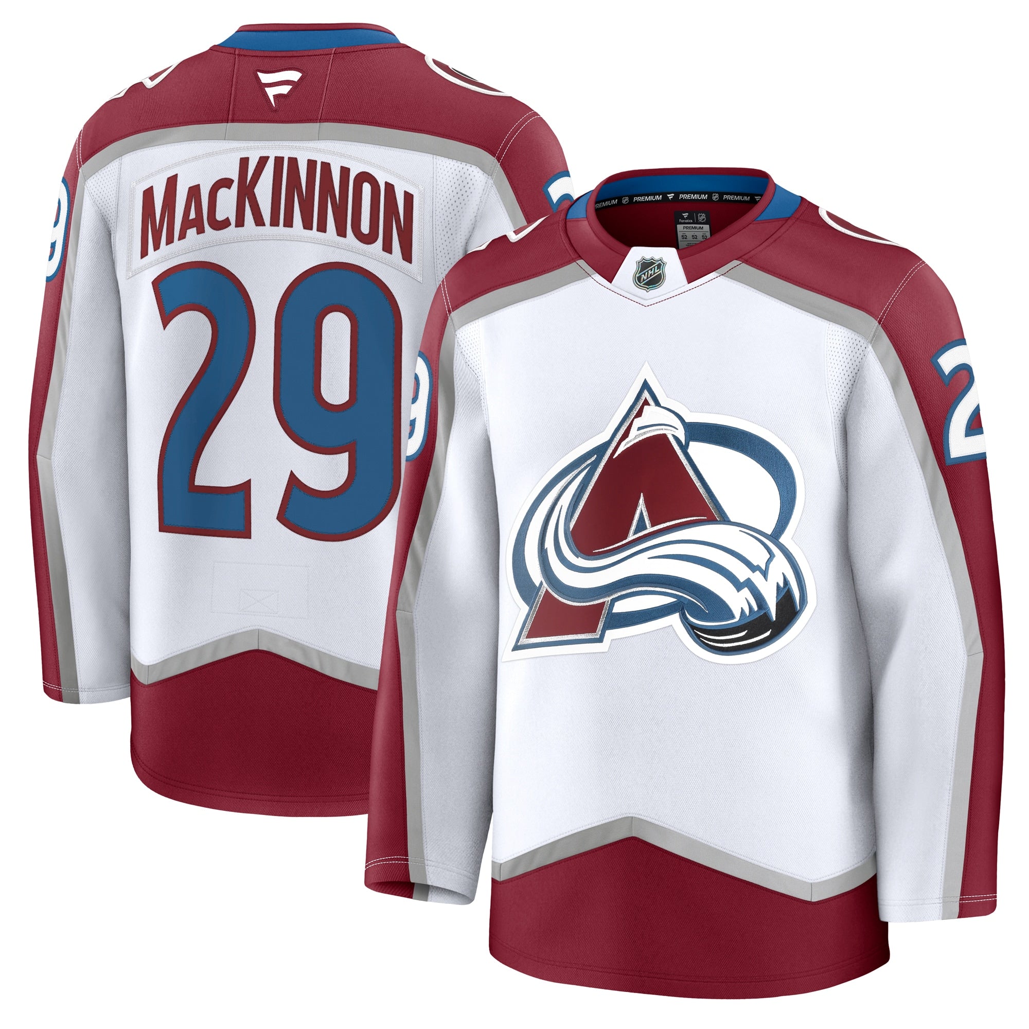 Nathan MacKinnon Colorado Avalanche Home Premium Jersey - Burgundy/White/Navy - Image 9