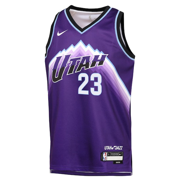 Lauri Markkanen Utah Jazz Nike Youth Icon Edition Swingman Jersey - Purple - Image 2