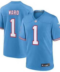 Cameron Ward Tennessee Titans Nike 2025 NFL Draft First Round Pick 2nd Game Jersey - Light Blue/Navy/White