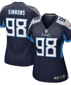 Alternative view of Jeffery Simmons Tennessee Titans Nike Women's  Game Jersey -  Navy
