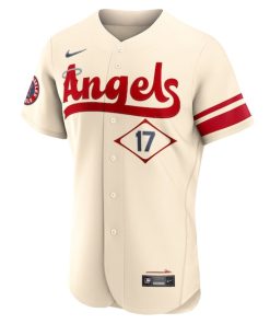 Alternative view of Shohei Ohtani Los Angeles Angels Nike City Connect Authentic Player Jersey - Cream