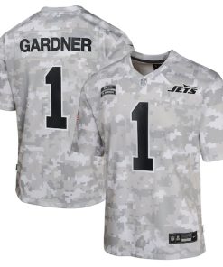 Sauce Gardner New York Jets Nike Youth 2024 Salute to Service Game Jersey - Arctic Camo