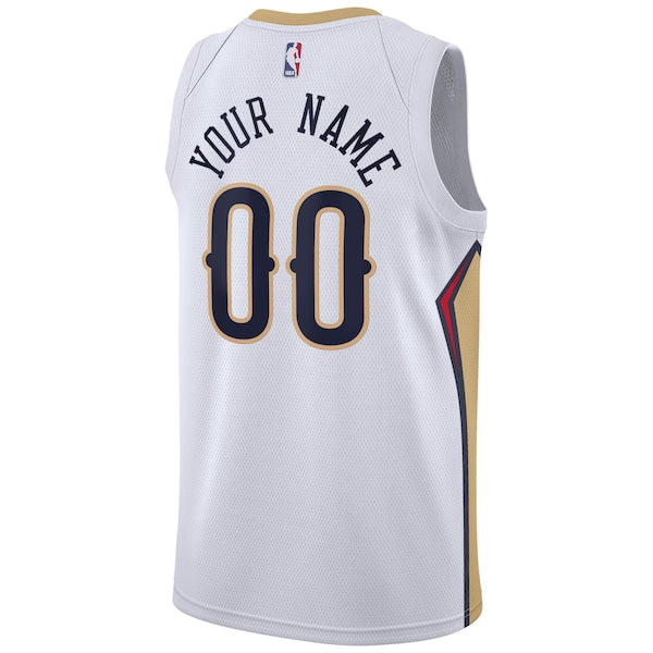 New Orleans Pelicans Nike Unisex Swingman Custom Jersey White - Association Edition - Image 3