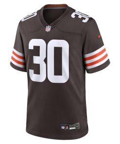 Alternative view of Devin Bush Cleveland Browns Nike  Game Jersey -  Brown