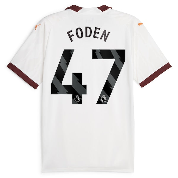Phil Foden Manchester City Puma 2023/24 Away Replica Player Jersey - White - Image 3