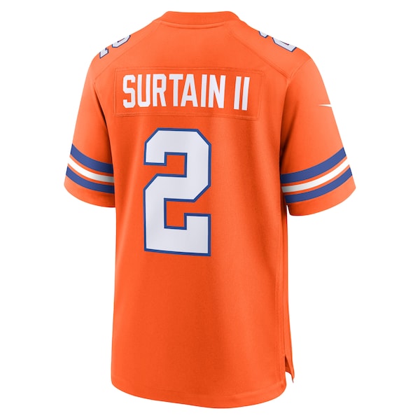 Patrick Surtain II Denver Broncos Nike Mile High Collection 1977 Throwback Player Game Jersey - Orange - Image 3