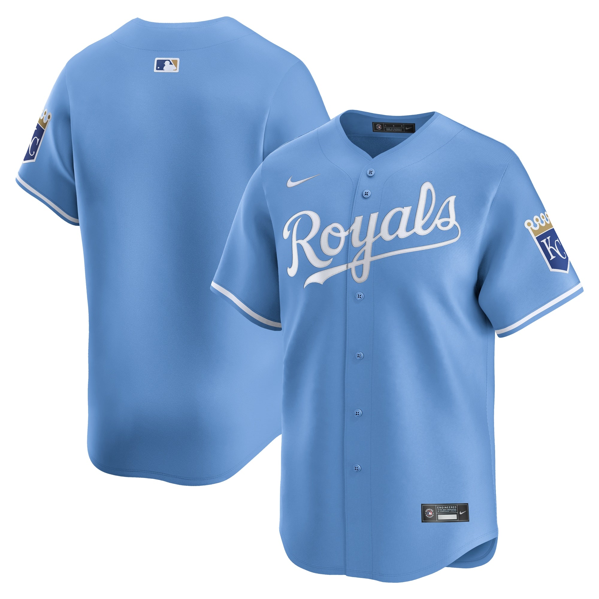 Kansas City Royals Nike Home Limited Jersey - White/Light Blue - Image 3