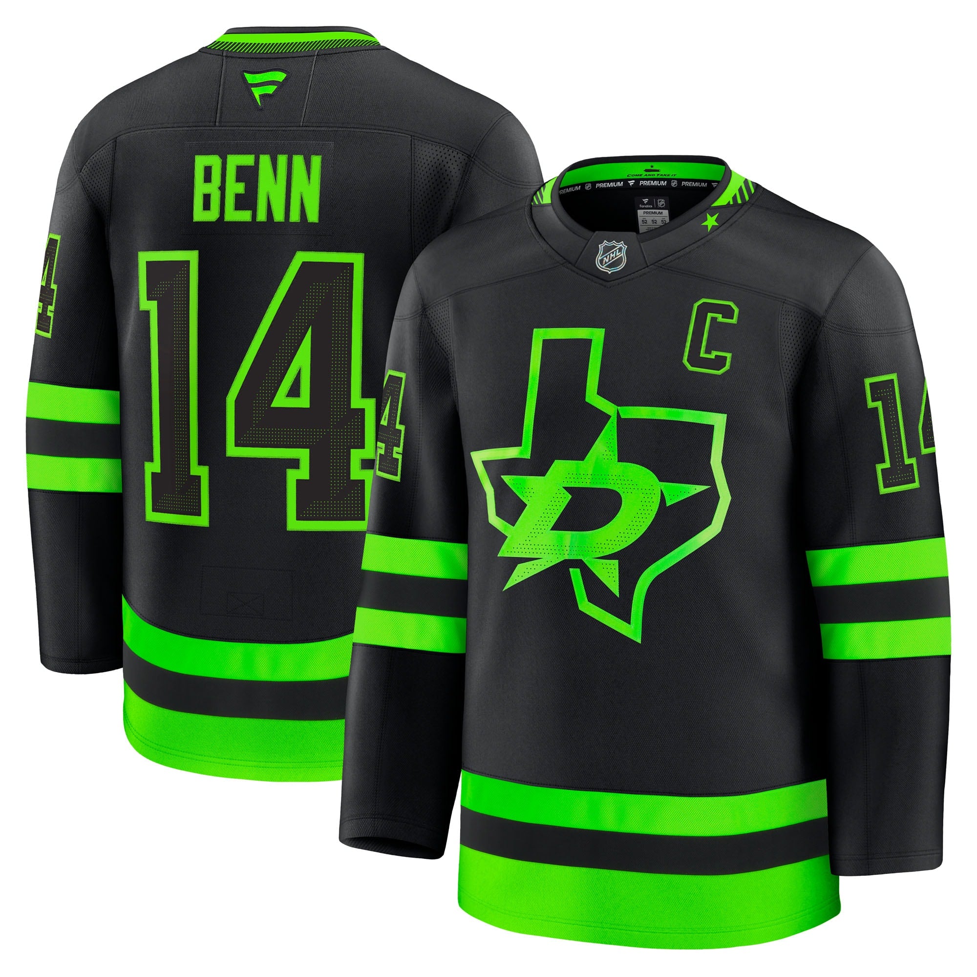 Jamie Benn Dallas Stars Home Premium Jersey - Kelly Green/Black - Image 9