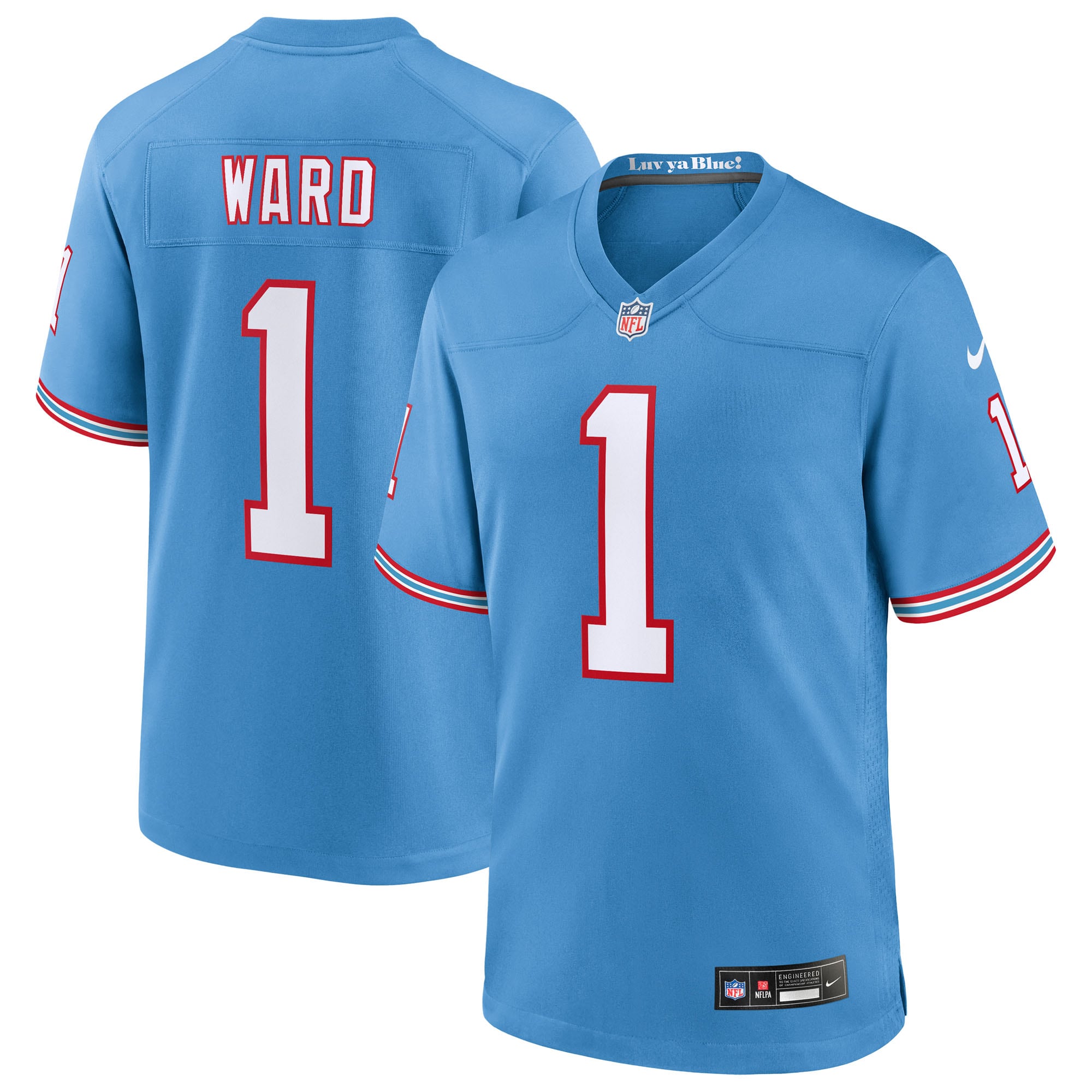 Cameron Ward Tennessee Titans Nike 2025 NFL Draft First Round Pick Game Jersey - White/Navy/Light Blue - Image 6